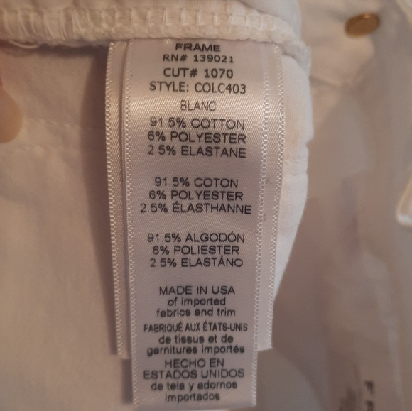 Frame Denim Le Skinny de Jeanne Crop White Skinny Jeans - Picture 8 of 14